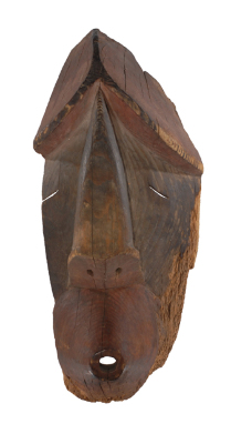 Carved mask (Cupuwasqaq--Blowing One, Male)