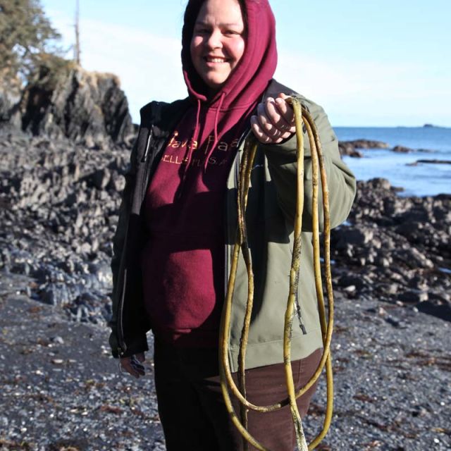 Woman with Bull Kelp